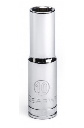 GearWrench 80392 &amp;frac38;&amp;quot; Drive 6-Point Deep Metric Socket, 10 mm-