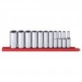 GearWrench 80555 Socket Set, 3/8" drive, 11-piece, 6-point SAE, deep-
