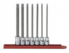 GearWrench 80574 &amp;frac38;&amp;quot; Drive Long Ball End Hex Bit SAE Socket Set, 7-piece-