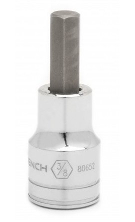 GearWrench 80652 &amp;frac12;&amp;quot; Drive Hex Bit SAE Socket, &amp;frac38;&amp;quot;, alloy steel-