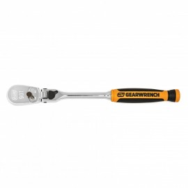 GearWrench 81016T &amp;frac14;&amp;quot; Drive 90 Tooth Dual Material Locking Flex Head Teardrop Ratchet, 8&amp;quot;-