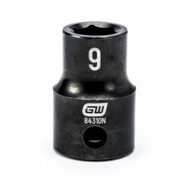 GearWrench 84310N &amp;frac38;&amp;quot; Drive 6-Point Standard Impact Metric Socket, 9 mm-