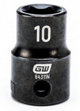 GearWrench 84311N &amp;frac38;&amp;quot; Drive 6-Point Standard Impact Metric Socket, 10 mm-