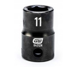 GearWrench 84312N &amp;frac38;&amp;quot; Drive 6-Point Standard Impact Metric Socket, 11 mm-