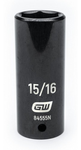GearWrench 84555N &amp;frac12;&amp;quot; Drive 6-Point Deep Impact SAE Socket, &lt;sup&gt;15&lt;/sup&gt;&amp;frasl;&lt;sub&gt;16&lt;/sub&gt;&amp;quot;-