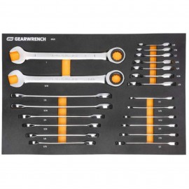 GearWrench 86526 Standard and Stubby Wrench Set, 21-piece, Imperial-