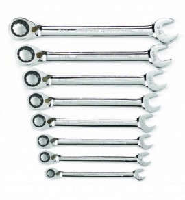 GearWrench 9533N 12-Point Reversible Ratcheting Combination SAE Wrench Set, 8-piece-