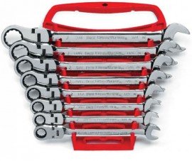 GearWrench 9701 8-Piece 12-Point Flex Head Ratcheting Combination SAE Wrench Set-