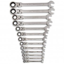 GearWrench 9702D Flex Combination Ratcheting Wrench Set, 13-piece, 5/16" to 1"-