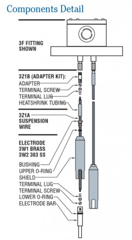 Gems Sensors 3Z1B Series 3W Accessory Wire Suspended Probes Adapter Kit-