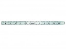 General Tools 1201ME Precision 12" Flexible Steel Ruler with fine black graduation and polished stainless steel-