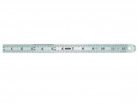 General Tools 1201ME Precision 12" Flexible Steel Ruler with fine black graduation and polished stainless steel-