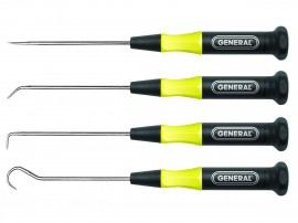 General Tools 60004 4-piece Precision Fixed Blade Probe Set for positioning wires and marking small surfaces-