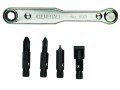 General Tools 8071 Five-Piece Ratcheting Offset Screwdriver Set with pass-through handle and 4" length-