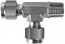 BI-Lok DTK Male NPT Run Tee, &amp;frac38;&amp;quot; A tube OD, &amp;frac14;&amp;quot; T NPT-