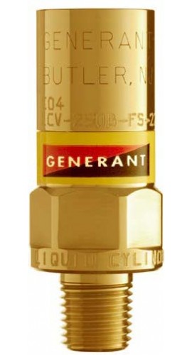Generant LCV-250B Brass Vent to Atmosphere Liquid Cylinder Valve, 0.25" male NPT-