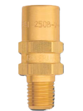 Generant VRVHI Series High-Pressure Inline Vent Relief Valve, 1/4" male NPT, SS, EP seal, 150 psig-