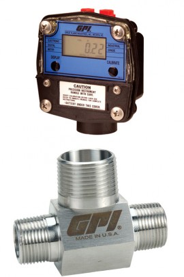GPI GNT-300S2-5 Turbine Meter, NPT (Male), Standard Display, 60-600 GPM-