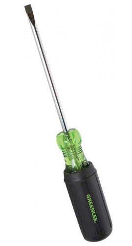 Greenlee 0153-27C Flat Cabinet Screwdriver, 0.25 x 8"-