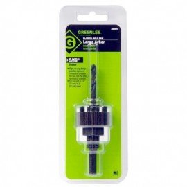 Greenlee 38504 Large Arbor for hole saws, 0.38&quot; hex shank, 3 flats-