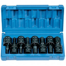 Grey Pneumatic 1398UH Hex Impact Set, ½" Drive, 8-Piece-