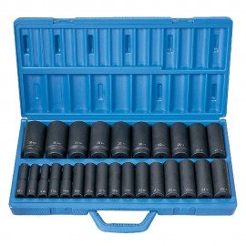 Grey Pneumatic GRY-1326MD Metric Socket Set, 1/2" drive, 26-pack-