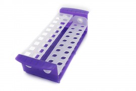 Heathrow Scientific 120498 Tube Rack, 10-17 mm, Purple/Natural-