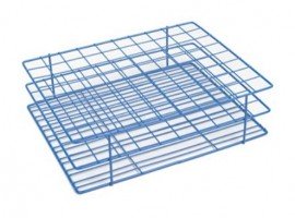 Heathrow Scientific 120768 Coated Wire Tube Rack, 22 to 25 mm, 8 x 10 Format, Blue-