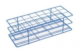 Heathrow Scientific 120769 Coated Wire Tube Rack, 20 to 25 mm, 3 x 8 Format, Blue-