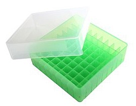 Heathrow Scientific HS120036 81-Well Microtube Storage Box, Green-