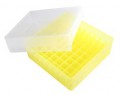 Heathrow Scientific HS120038 81-Well Microtube Storage Box, Yellow-