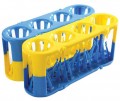 Heathrow Scientific HS120185 Adapt-A-Rack Flexible Multi-Tube Rack, Blue/Yellow-