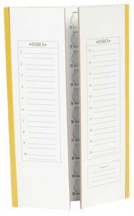Heathrow Scientific HS120197 Cardboard Slide Tray, 20 Place, Yellow Trim-