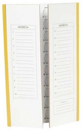 Heathrow Scientific HS120197 Cardboard Slide Tray, 20 Place, Yellow Trim-