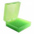 Heathrow Scientific HS120202 Microtube Storage Box, 100 Wells, Green-