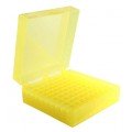 Heathrow Scientific HS120203 Microtube Storage Box, 100 Wells, Yellow-