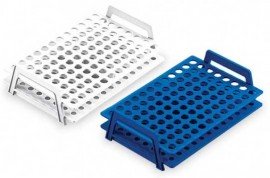 Heathrow Scientific HS120241 Microtube Tube Rack, 24 wells, Blue-