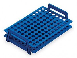 Heathrow Scientific HS120243 Microtube Tube Rack, 96 wells, Blue-