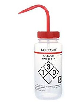 Heathrow Scientific HS120250 Wash Bottles Safety Labeled Self-Venting, Red-