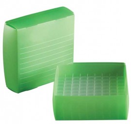 Heathrow Scientific HS120372 True North Freezer Box, 81 Wells, Green-