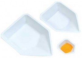 Heathrow Scientific HS1419B Pour-Boat Weighing Dish, Medium, White-