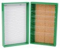 Heathrow Scientific HS15989B 25 Place Premium Microscope Slide Box, Cork, Green-