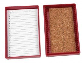 Heathrow Scientific HS15989C 25 Place Premium Microscope Slide Box, Cork, Red-