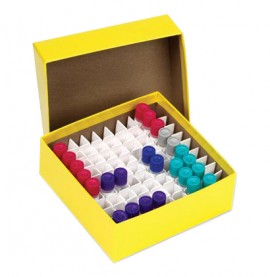 Heathrow Scientific HS2860CY Cardboard Cryogenic Vial Boxes, Yellow, 12-pack-