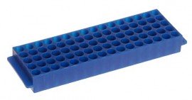 Heathrow Scientific HS29025B Microtube Racks 80-Well, Blue-
