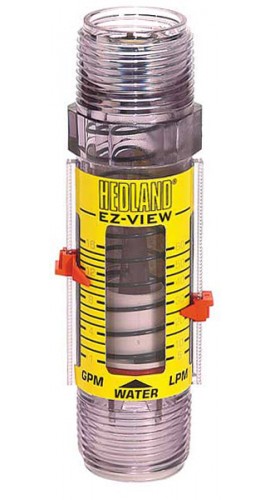 Hedland H621-116 EZ; Oil Flow Meter, PVC 1&amp;quot; Connection, 1 to 16 GPM-