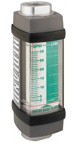 Hedland H613A-005 Variable Area Water-Based Fluid Flow Meter, 1/2" NPT, 0.5 - 5 GPM -