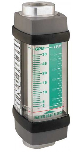 Hedland H613A-015 Variable Area Water-Based Fluid Flow Meter, 1/2" NPT, 1 - 15 GPM -