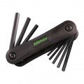 Hilmor 1839048 SAE Inch Folding Hex Key Set, 9 Sizes, 9/64 to &amp;frac14;&amp;quot;-