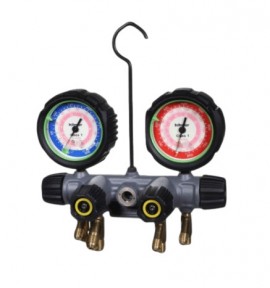 Hilmor 1839109 4-Valve Aluminum Manifold Kit for R410A refrigerant-